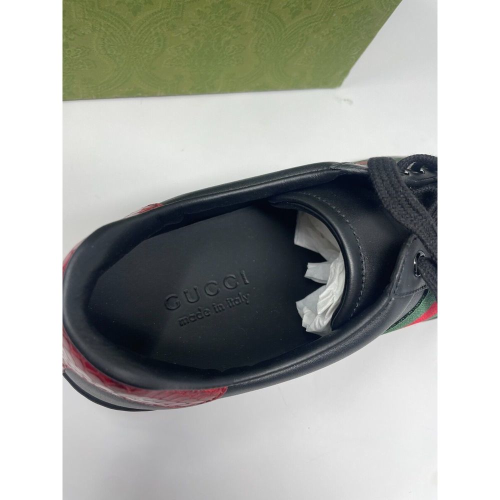 Gucci New Ace Clean Web Stripe Sneaker in Black Red 7 Retail:$750.00 - Picture 7 of 14